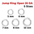 Sterling Silver Jump Ring Open 16 GA, 5 Sizes, (SS/JR16/O)